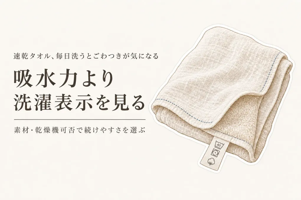 速乾タオルは毎日洗う前提で選ぶ｜ごわつき・においが気になる人の素材表示と洗濯表示